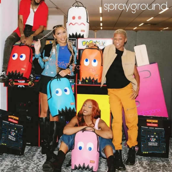 PAC-MAN Mystery Ghost Backpack Sprayground Pinky Inky Blinky Clyde Glow in Dark - Picture 13 of 14